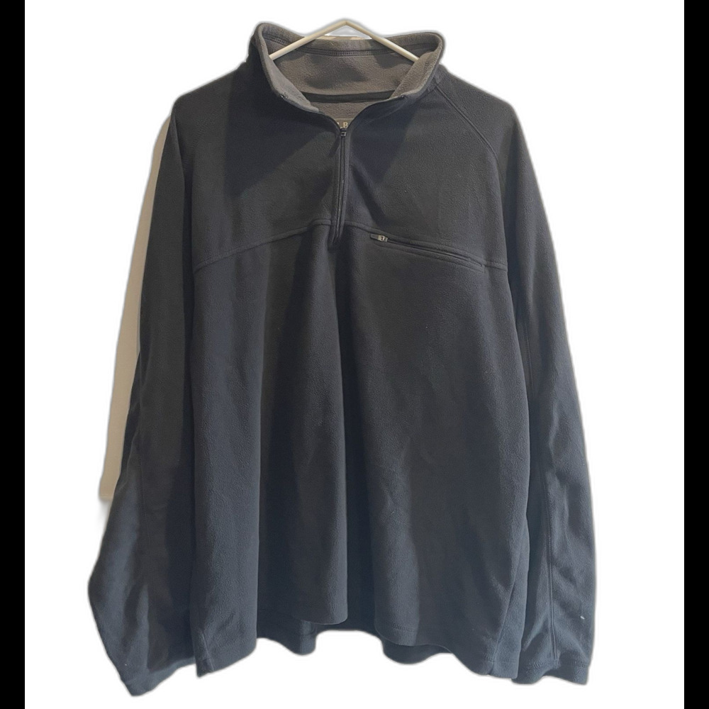 LL Bean 1/4 Zip Polar Fleece Pullover Jacket Men's XL Grey Classic Outdoor Camp